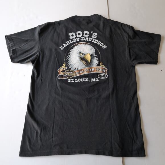 VTG 1989 3D Emblem Harley Davidson T Shirt XL Single Stitch 80s Survivors Wolf - Picture 2 of 10